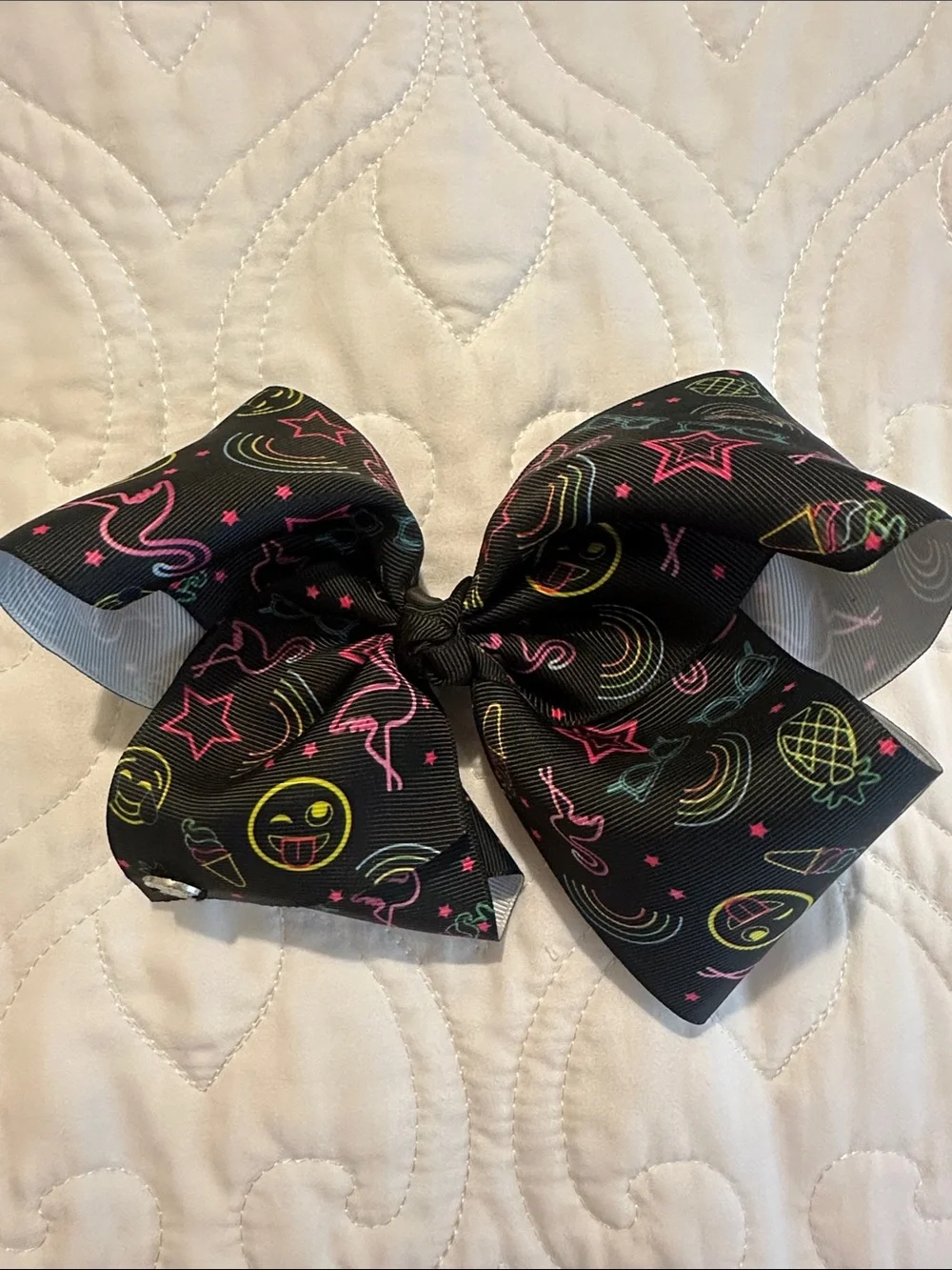 JoJo Siwa Rainbow Unicorn, Mermaid Green & Black Emoji Hair Bows